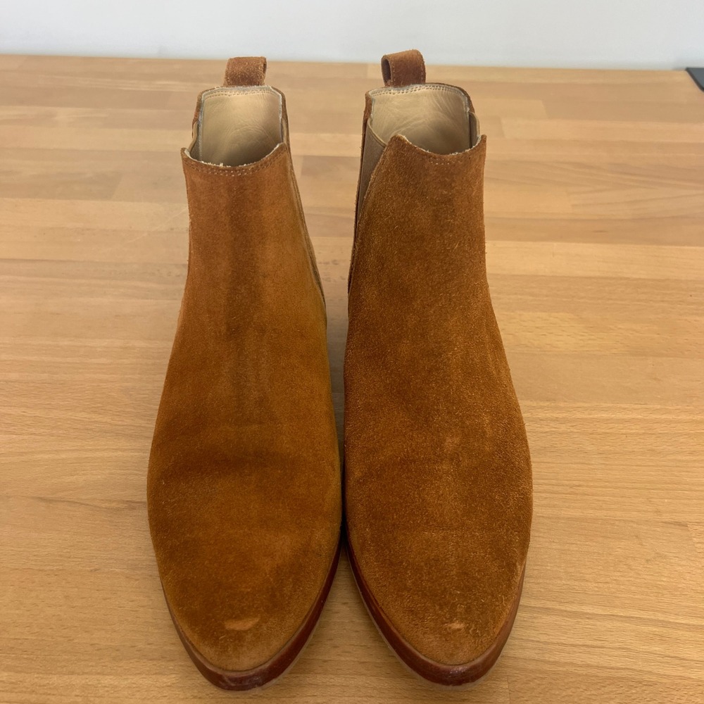 Nisolo Dari Suede Chelsea Boots Brown Leather Sole Ankle Booties Made in Peru - Picture 3 of 11